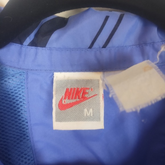 Nike Windbreaker Men's Medium Purple Black Print Half Zip Swoosh Vintage 90s - Picture 7 of 8